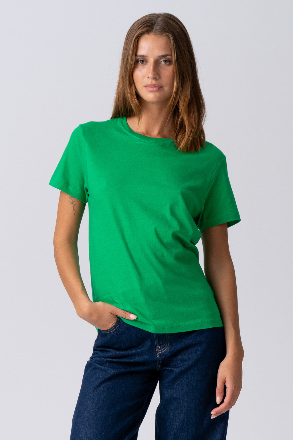 Basic Licht T -shirt - groen