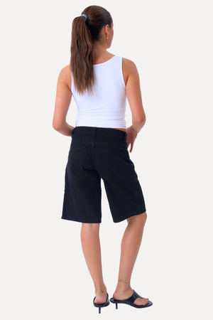 Denim Shorts - Zwart