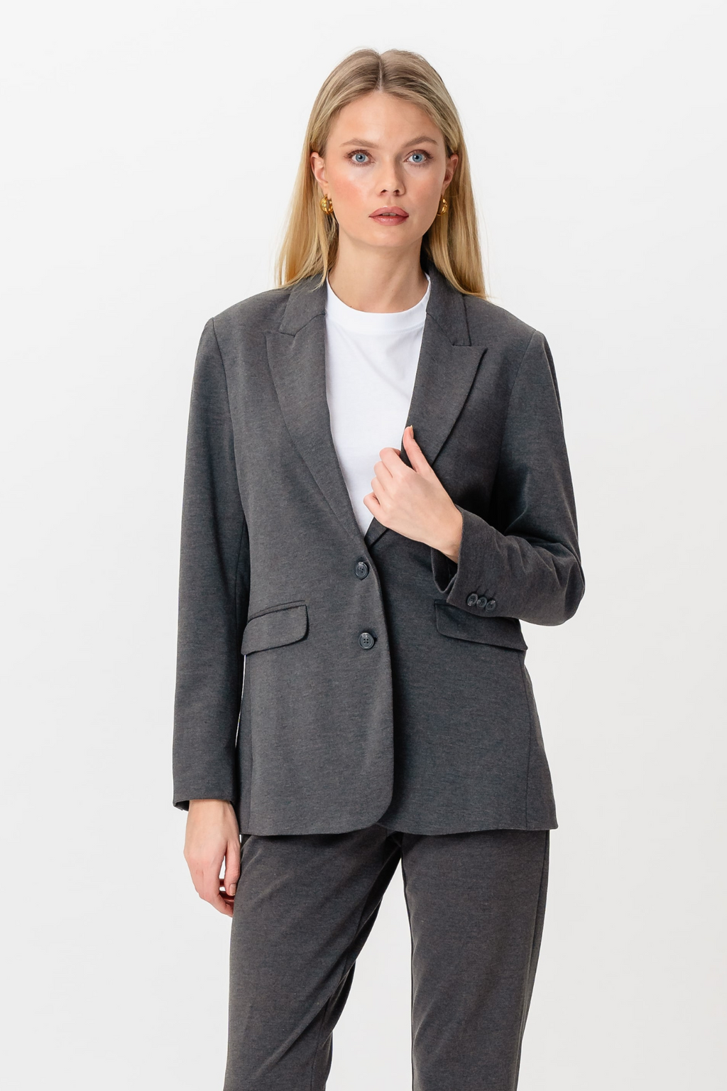 Blazer met klassieke pasvorm - Donkergrijs