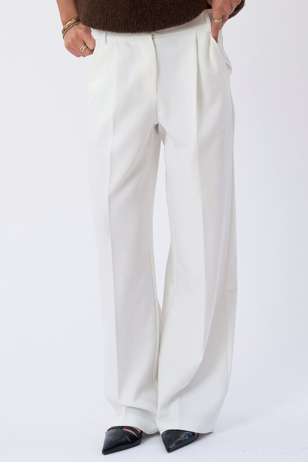 Mila Breed Pants - Gebroken wit