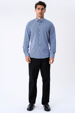 The Original Premium Performance Overhemd - Wit/Marineblauw