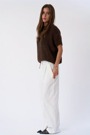 Mila Breed Pants - Gebroken wit