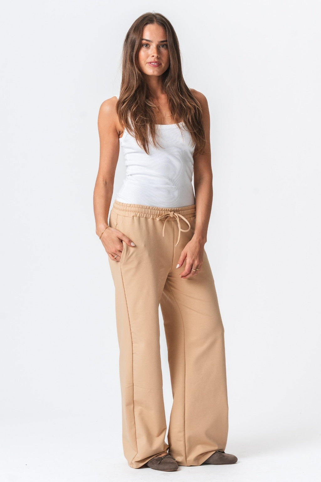 Trainingsbroek breed - zand