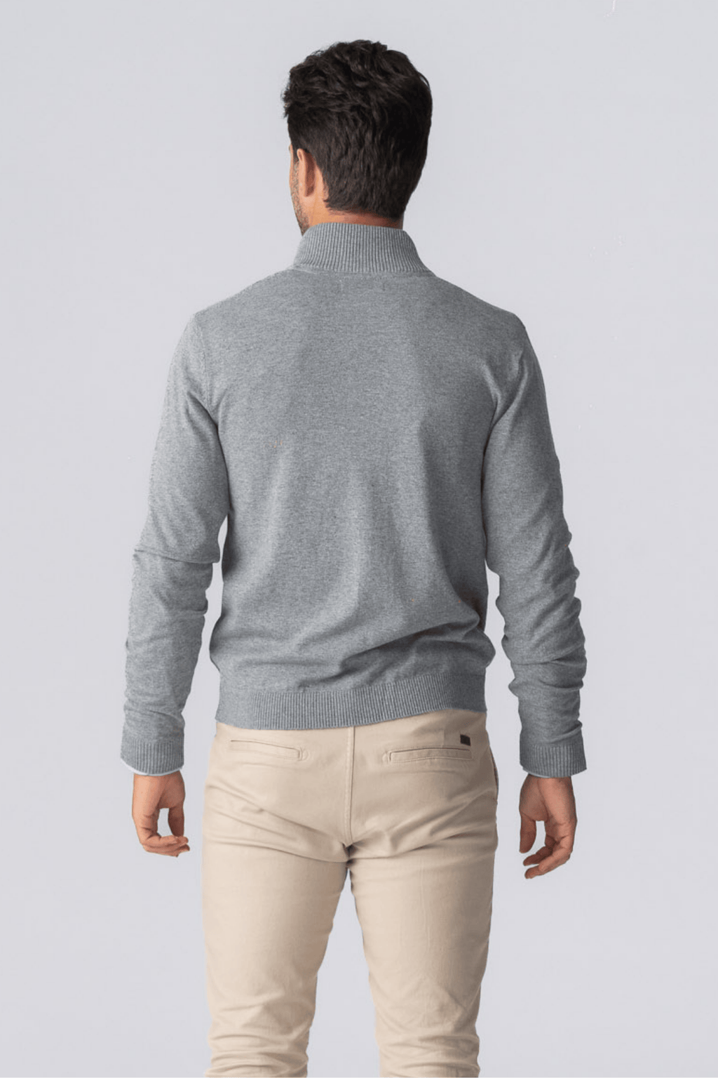 Pullover vest met rits - Grijs gemêleerd