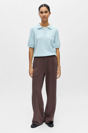 Debbie gebreide polo - Winter Sky Melange