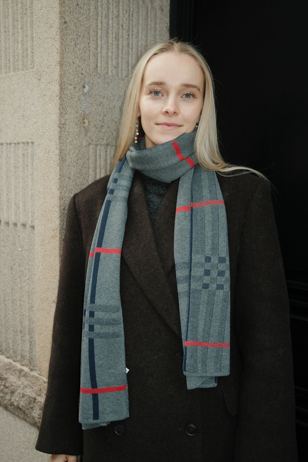 Sjaal - Grijs / Blauw