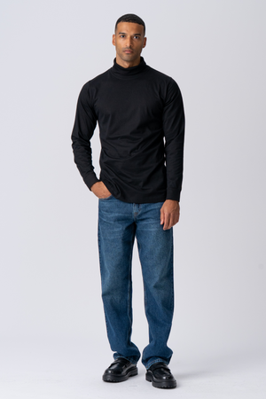 Roll kraag trui - zwart