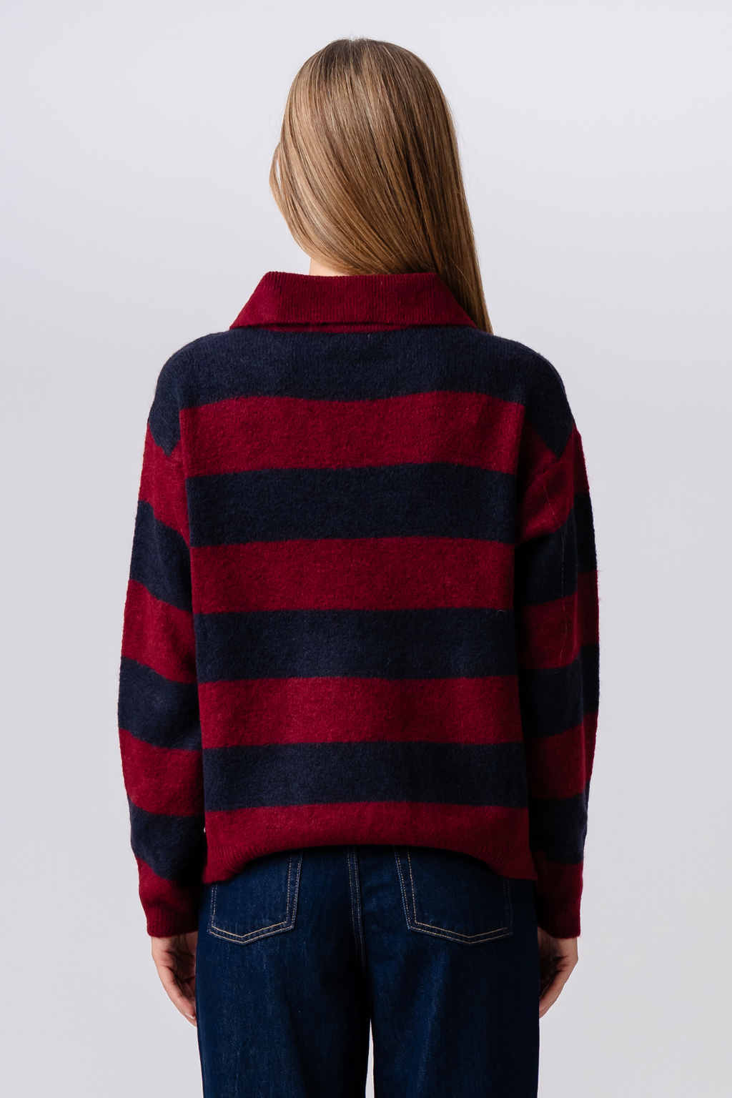 Nora Knit - Bordeaux/diepblauw