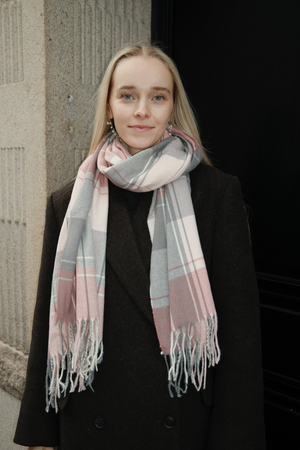 Scarf - Grey / Pink