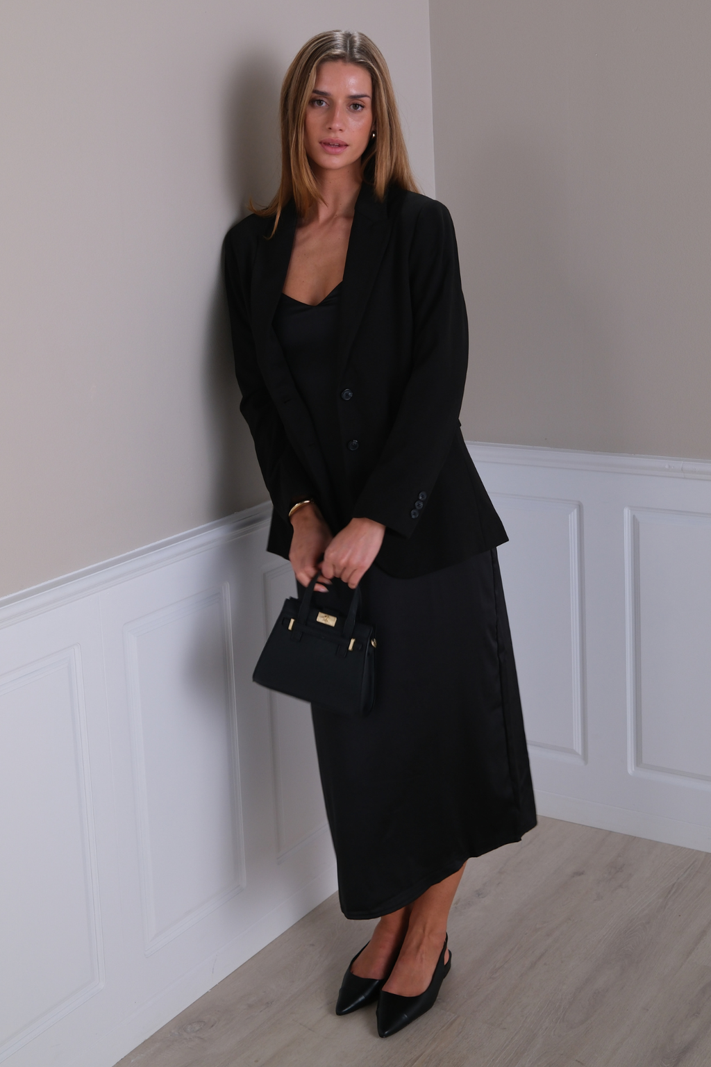 Blazer met klassieke pasvorm - Zwart
