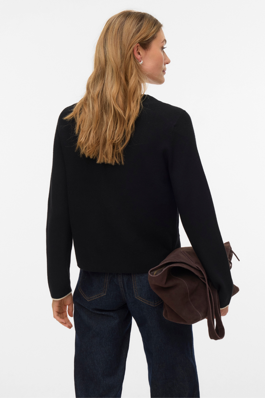 Goudkleurig contrasterend vest met V-hals - Zwart W. Birch