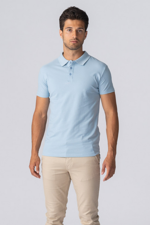 Muscle Polo shirt - lichtblauw