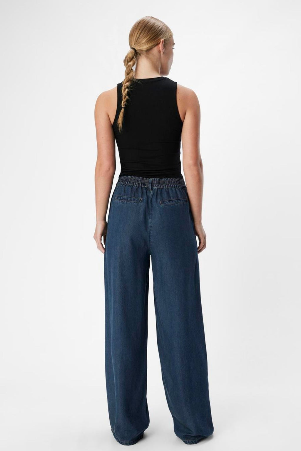 Frame lisa wijd Pants - Donkerblauwe denimspoeling
