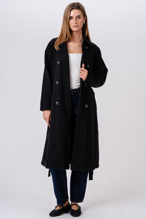 Denim trenchcoat - donkerblauw