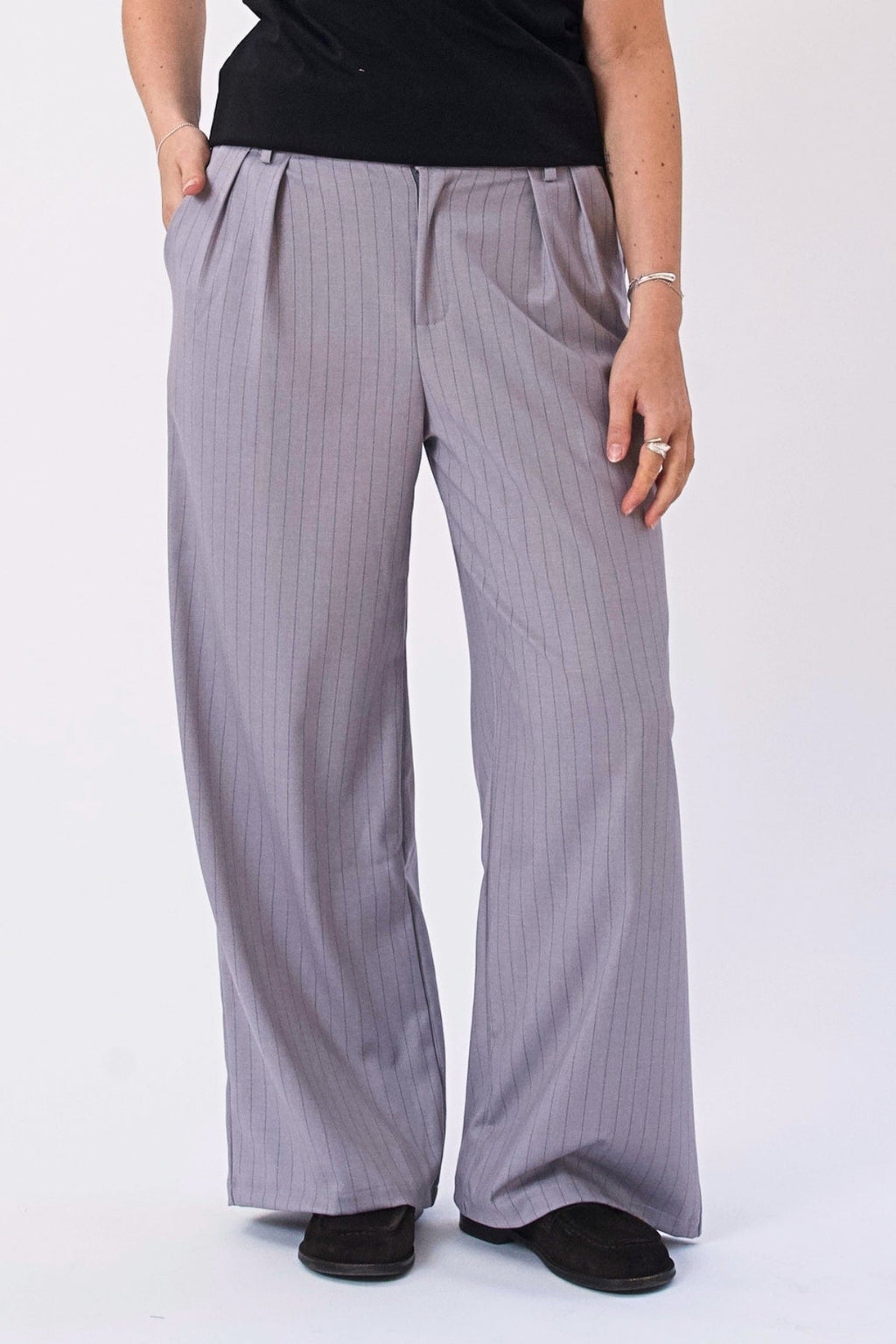 Paloma krijtstreep Pants - Taupe
