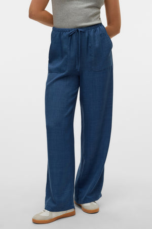 Melaney losse broek - Dark Denim Melange