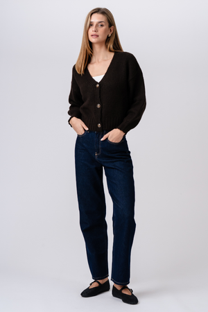 Vest met V-hals - Bruin