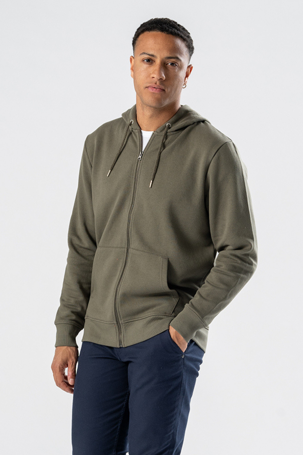 Zip Hoodie - Legergroen