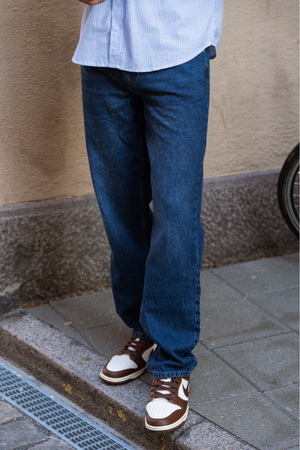 Ontspannen fit jeans - donkerblauwe denim