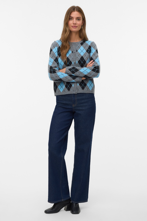 Giorgia O -Neck Cardigan - Medium Gray Melange