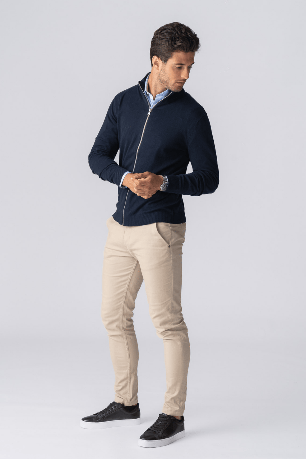 Pullover vest met rits - Navy