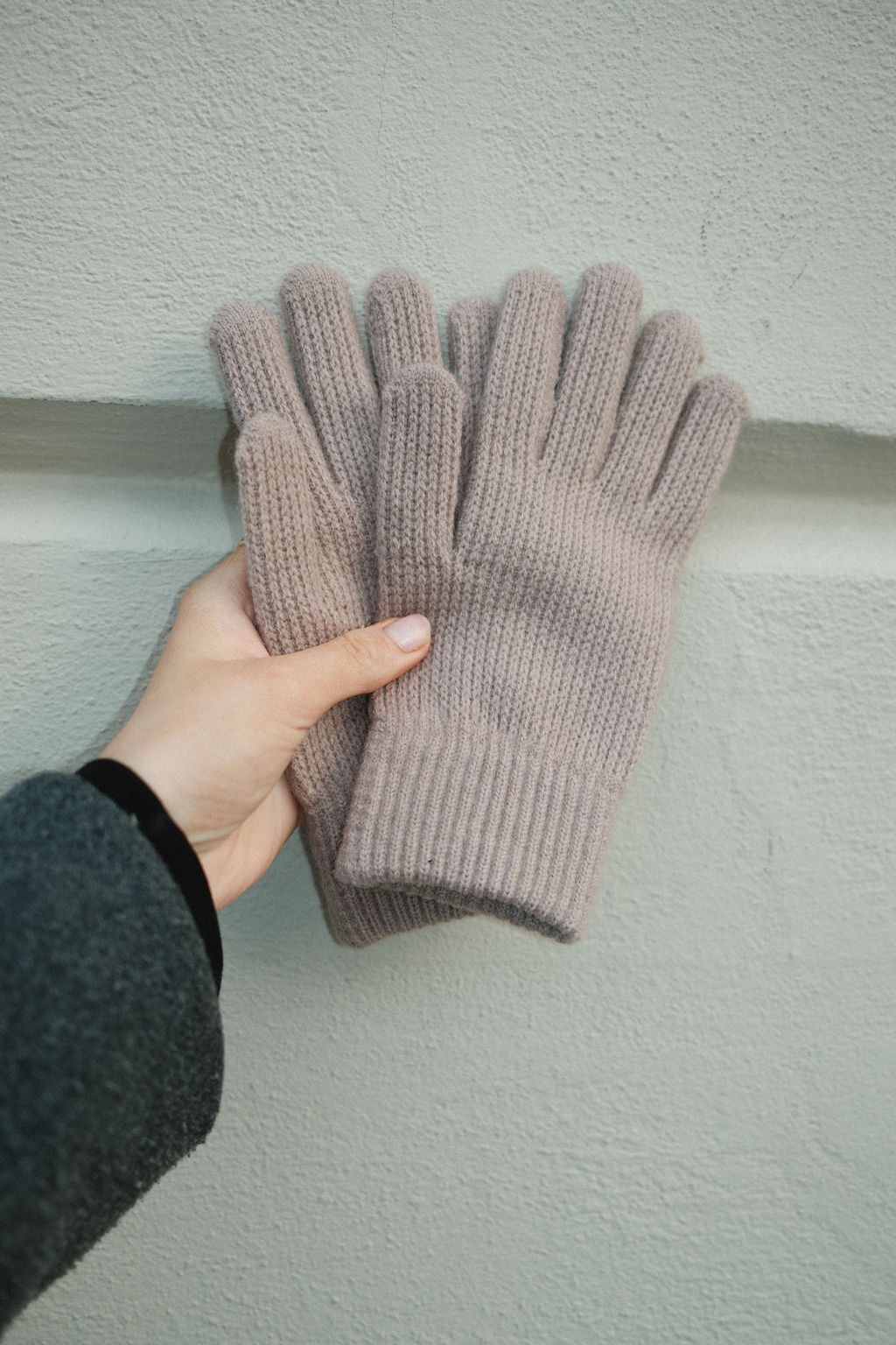 Gebreide handschoenen - koffie