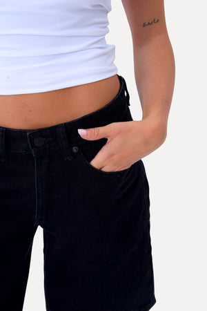 Denim Shorts - Zwart