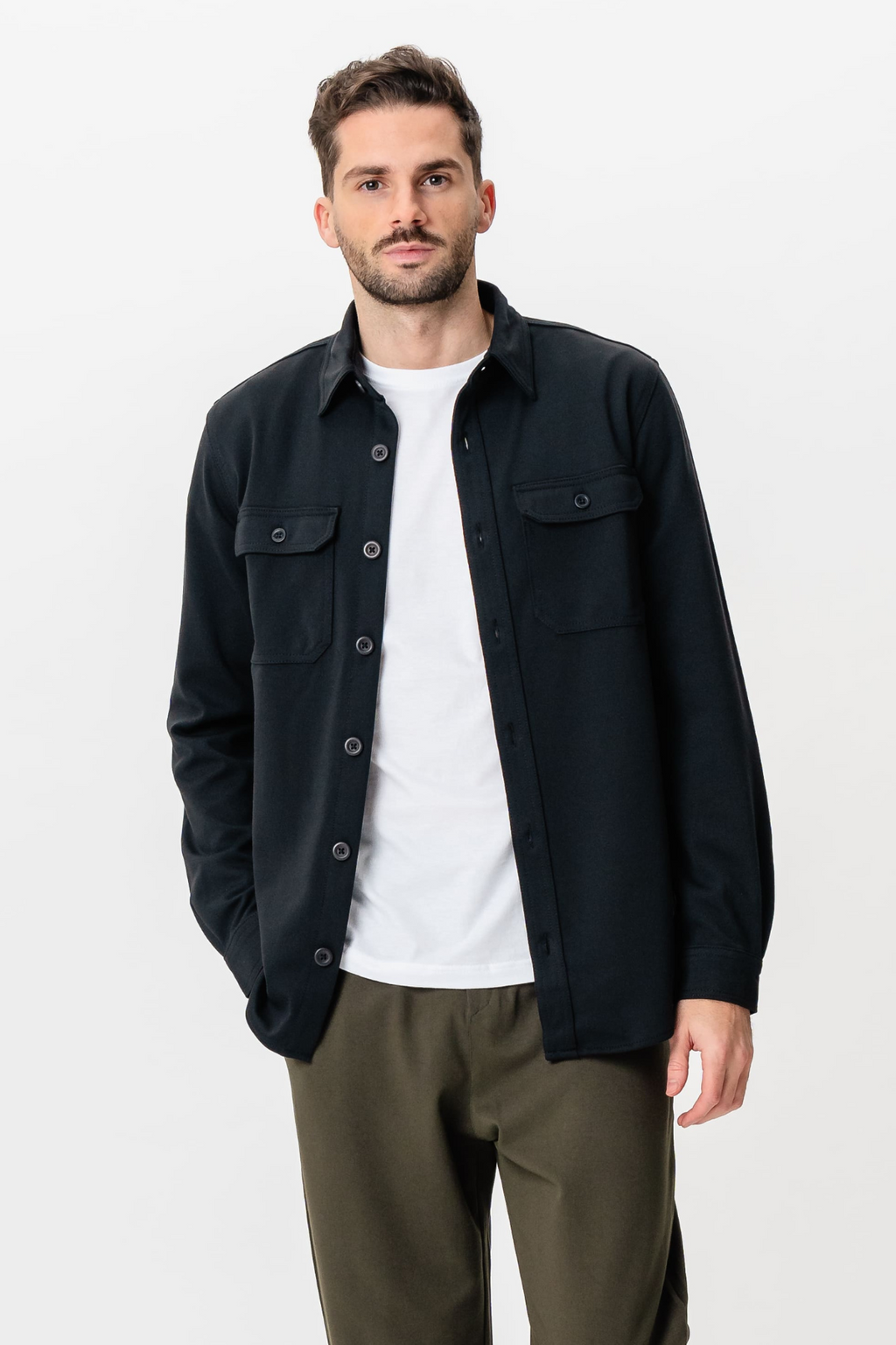 Performance Regular Overshirt - Black