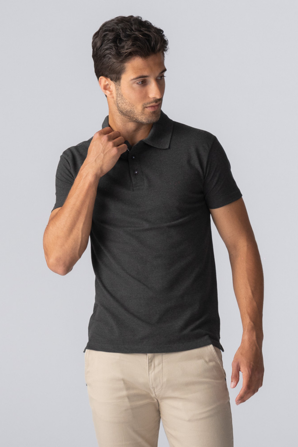 Muscle Polo shirt - donkergrijs