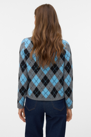 Giorgia O -Neck Cardigan - Medium Gray Melange