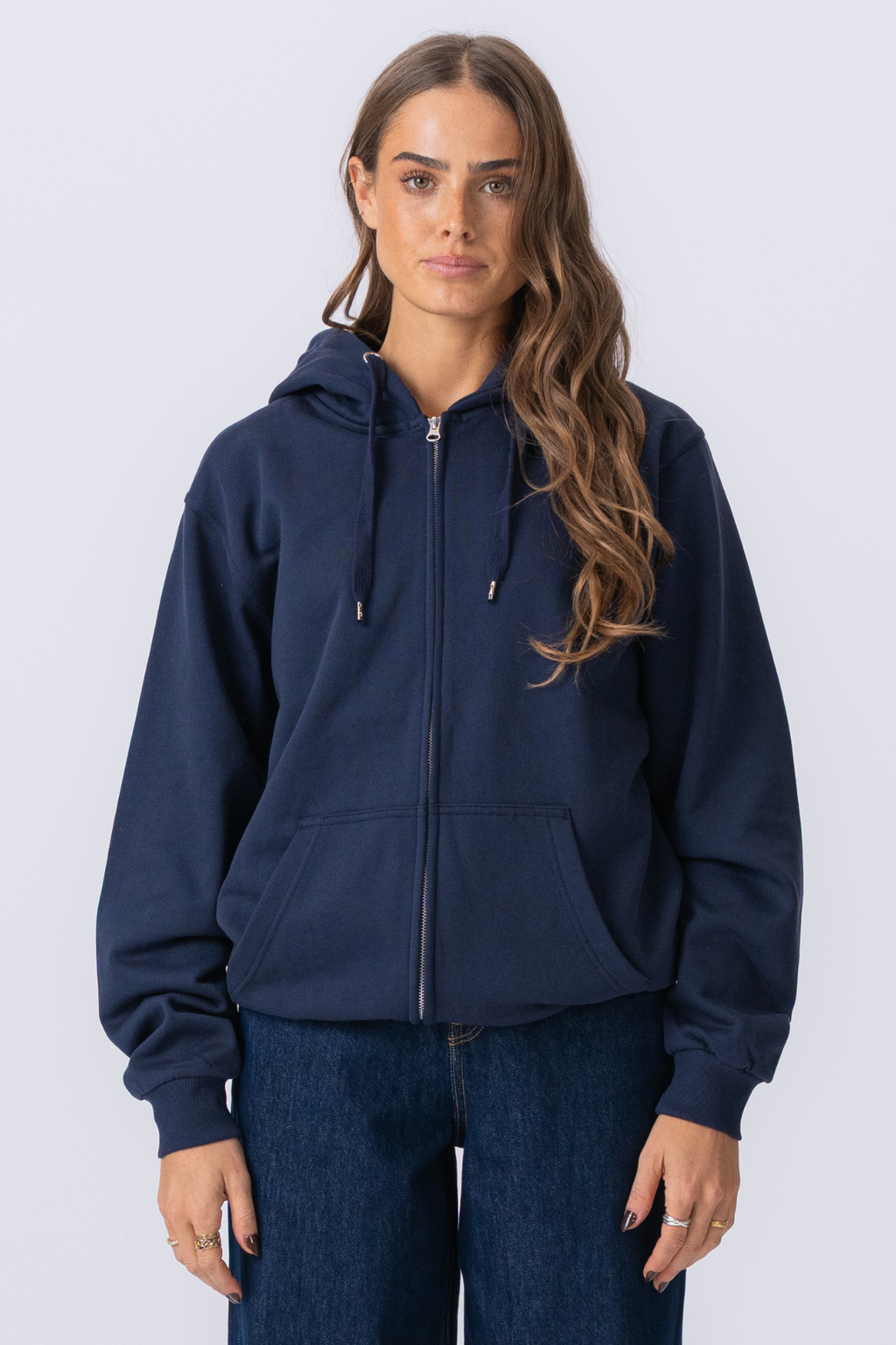 Basic zip hoodie - Navy