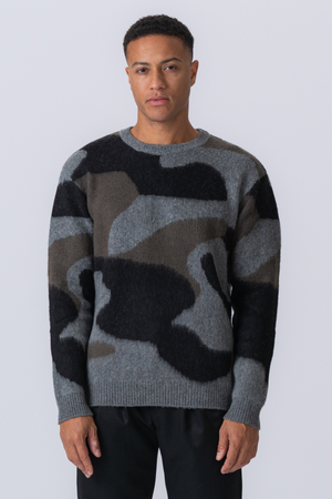 Sebastian Crew Neck Knit - Castlerock Mela