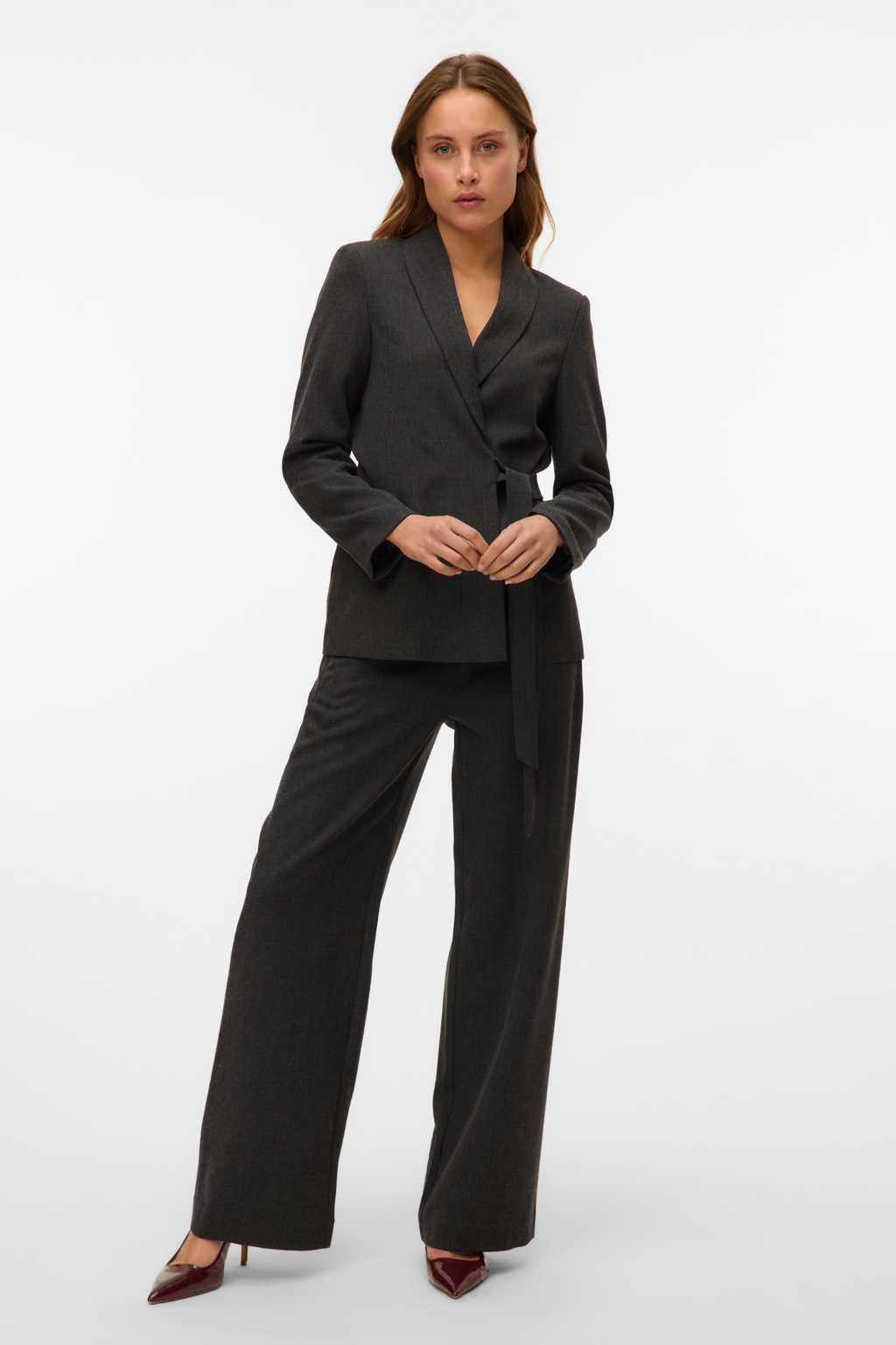 Bestie Wide Strap Pant - Dark Gray Melange