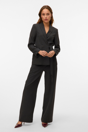 Bestie Wide Strap Pant - Dark Gray Melange