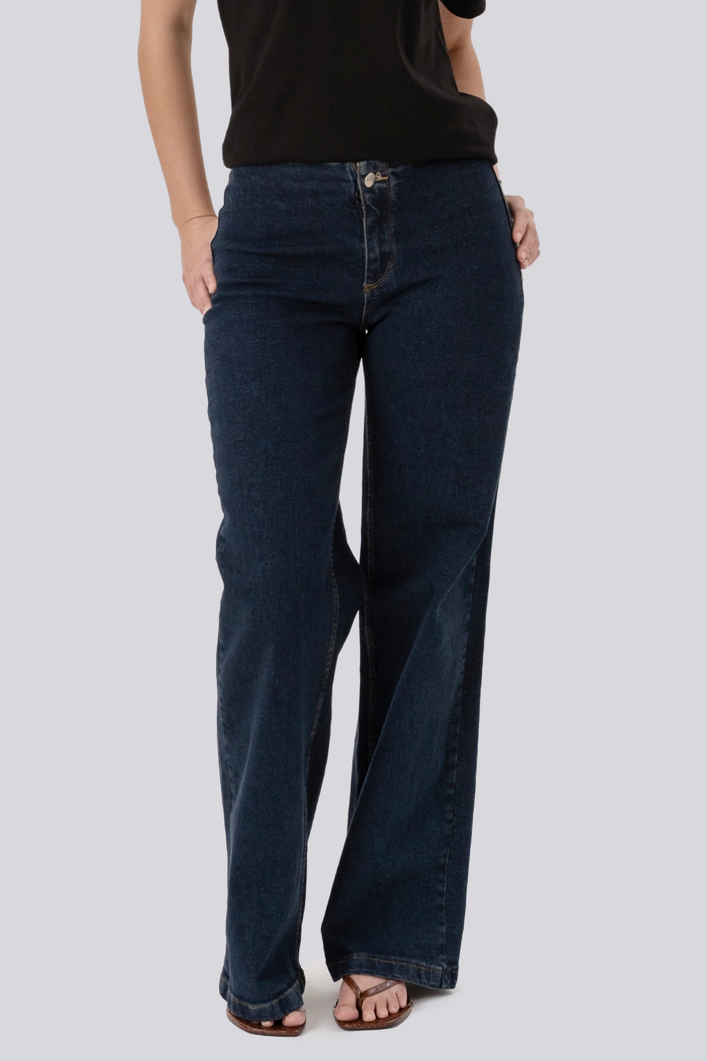 Miley Wijde Jeans - Donkerblauw