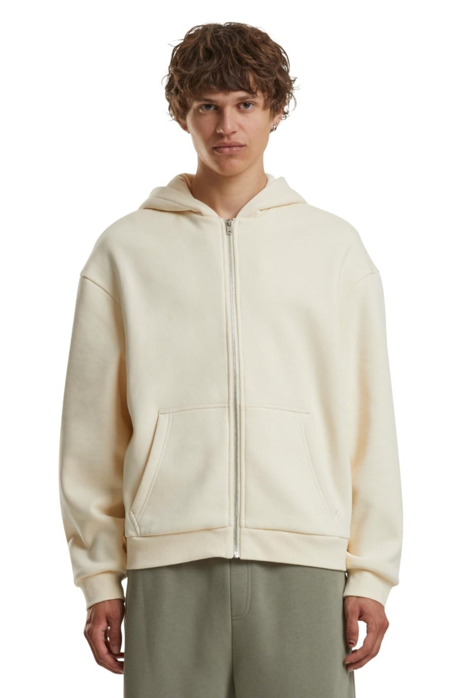 Everyday zip hoodie - wit zand