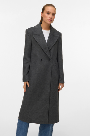 Garner Long Coat - Medium Gray Melange