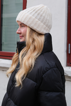 Ribbed Beanie - Light Beige