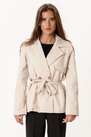 Sia korte trenchcoat - gebroken wit