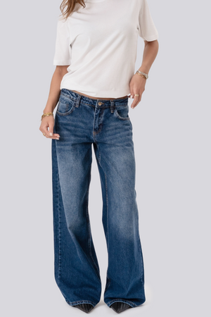 Serena Baggy Jeans - Middenblauw