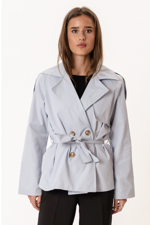 Sia korte trenchcoat - hemelsblauw
