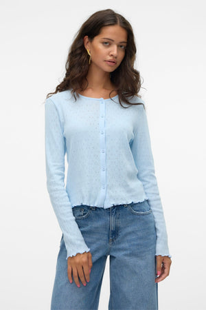 Isa O -Neck Cardigan - Nantucket Breeze