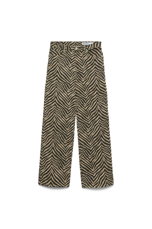 Tessa Wide Stretch Jeans - Zilver Mink Zebra