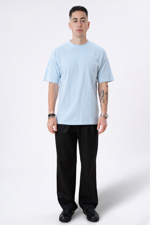 Zwaar Oversized T -shirt - Poederblauw
