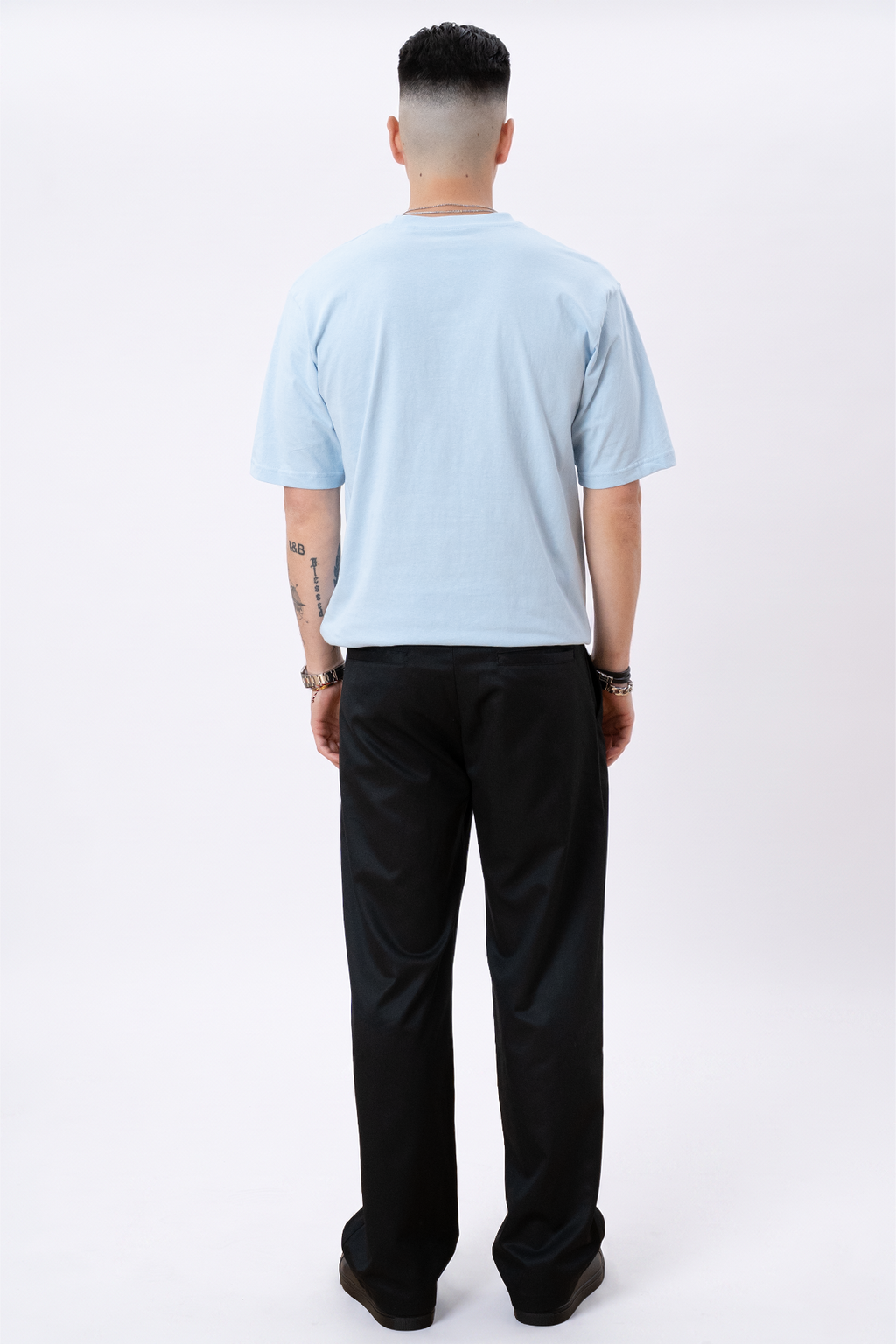 Zwaar Oversized T -shirt - Poederblauw