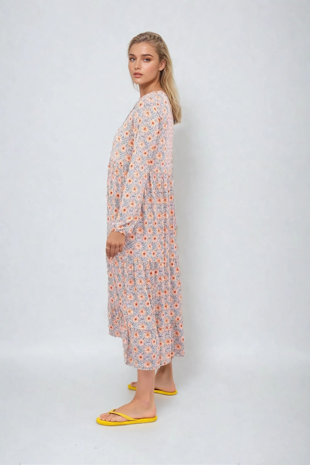 Julia Flowered Dress - Blauw