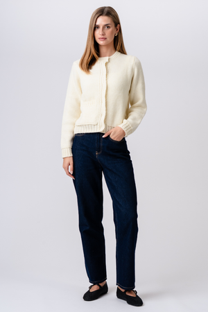 Emilie Gebreid Vest - Beige