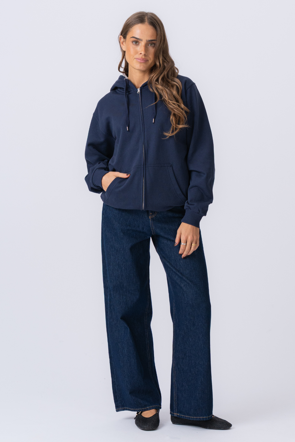 Basic Zip Hoodie - marine