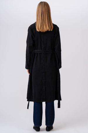 Denim trenchcoat - donkerblauw