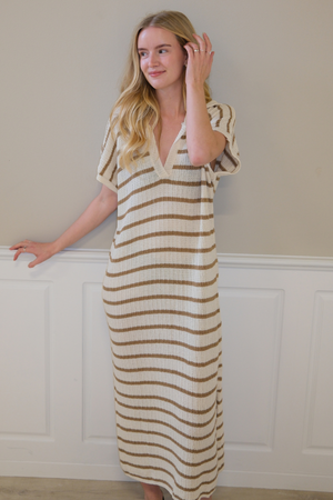 Victoria Dress - Wit/Beige